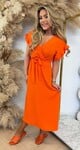 ROUCHE LUS MAXI DRESS ORANGE ROUCHE LUS MAXI DRESS ORANGE