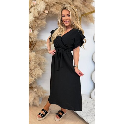 ROUCHE LUS MAXI DRESS BLACK ROUCHE LUS MAXI DRESS BLACK