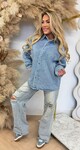 GLITTERY DENIM BLOUSE 707 DENIMBLUE GLITTERY DENIM BLOUSE 707 DENIMBLUE
