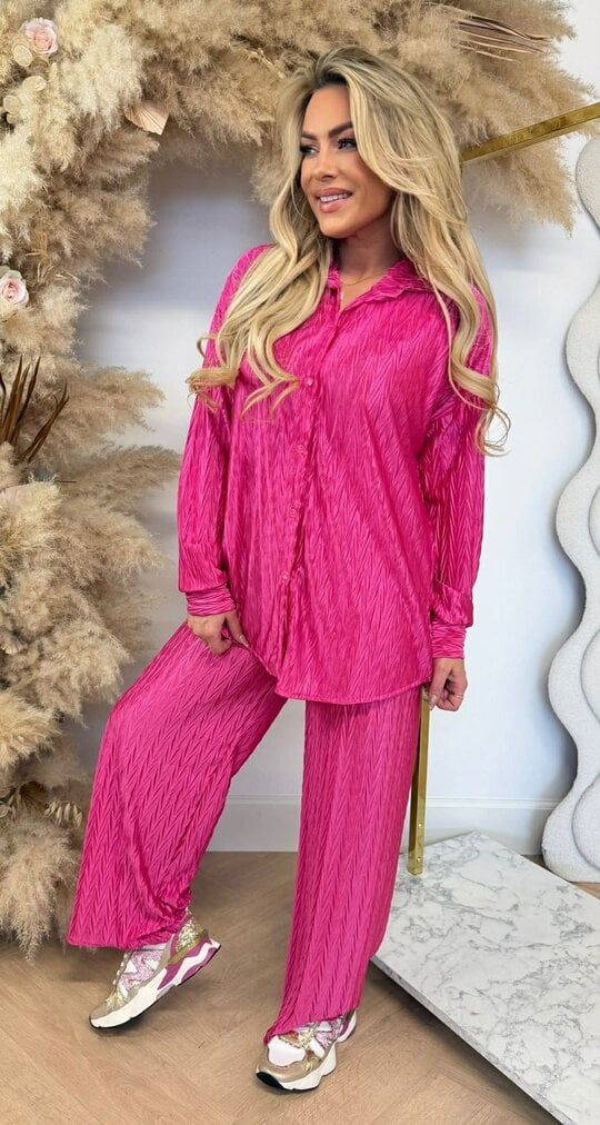 WAVY PLISSE SET PINK