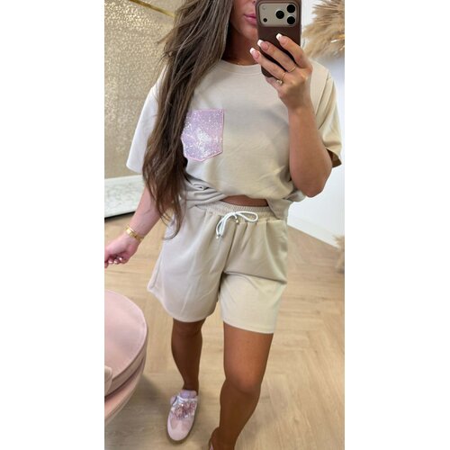 SOPHIE GLOWY DOUBLE POCKET SETJE BEIGE