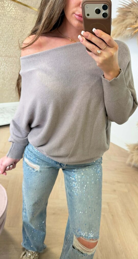 LAURA SOFT TOUCH TOP TAUPE