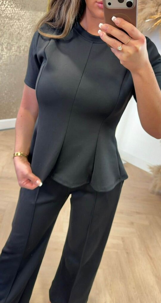 PEPLUM SET BLACK