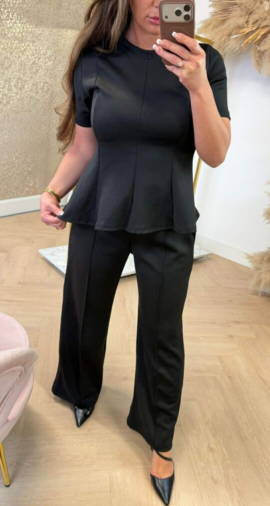 PEPLUM SET BLACK