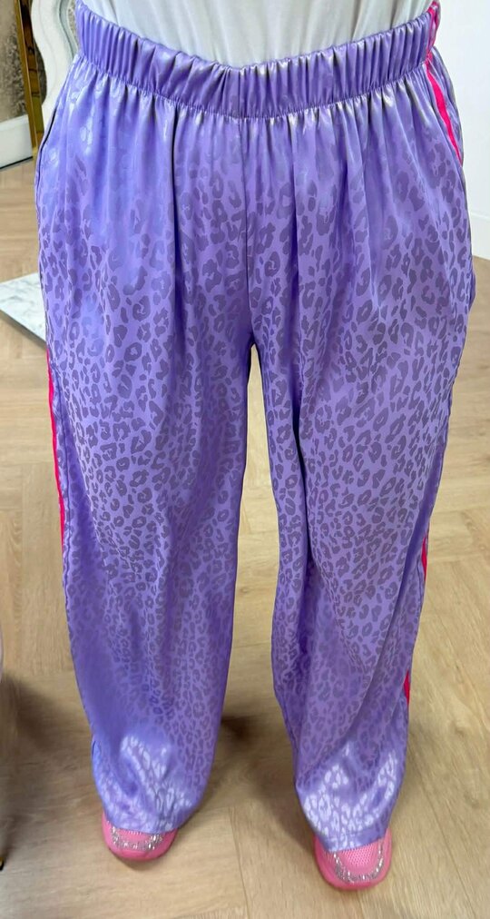 SHINE LEOPARD PANTS LILA