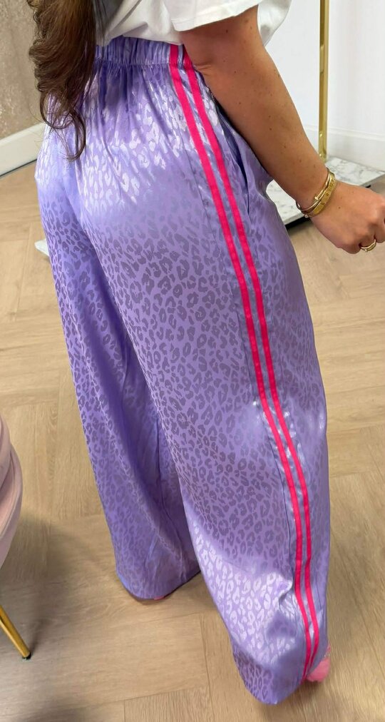 SHINE LEOPARD PANTS LILA