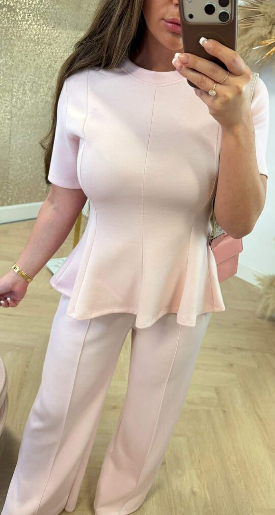 PEPLUM SET PINK