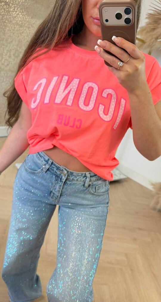 ICONIC DOTS T-SHIRT 690010-162 NEONCORAL