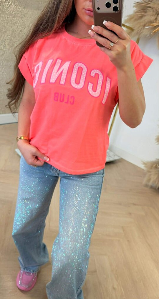 ICONIC DOTS T-SHIRT 690010-162 NEONCORAL