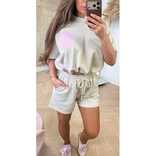 SELIN CROPPED POCKET SET BEIGE