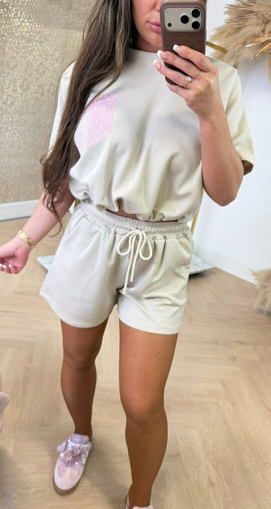 SELIN CROPPED POCKET SET BEIGE