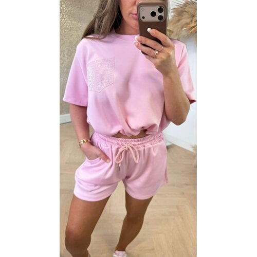 SELIN CROPPED POCKET SET PINK