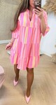 BOHO PRINT COTTON DRESS PINK