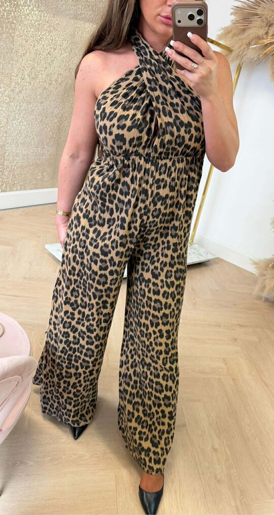 KNOOP COTTON JUMPSUIT LEOPARD