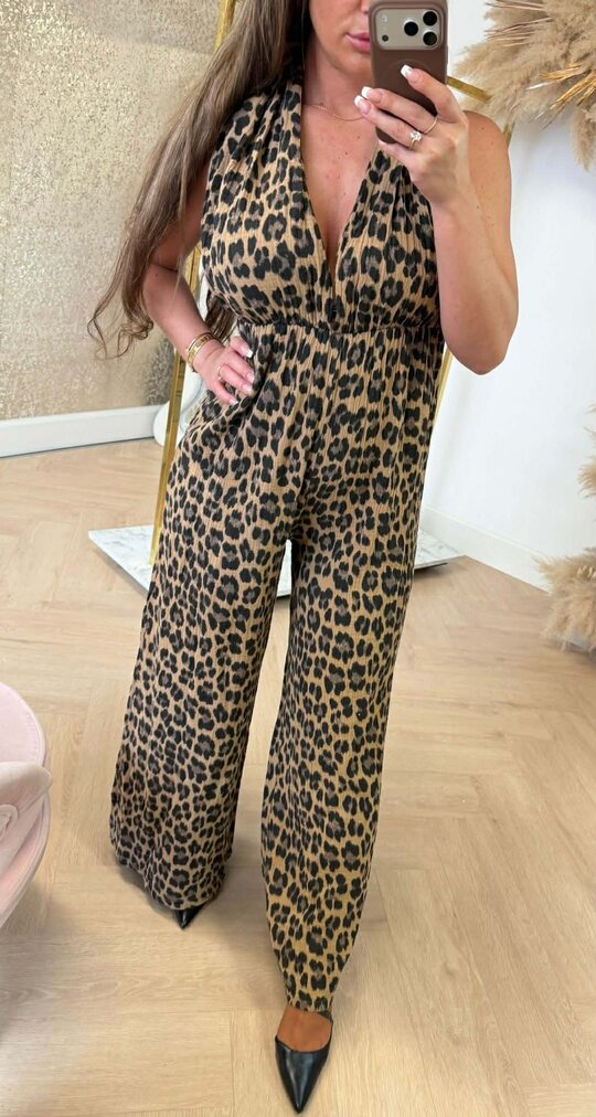 KNOOP COTTON JUMPSUIT LEOPARD
