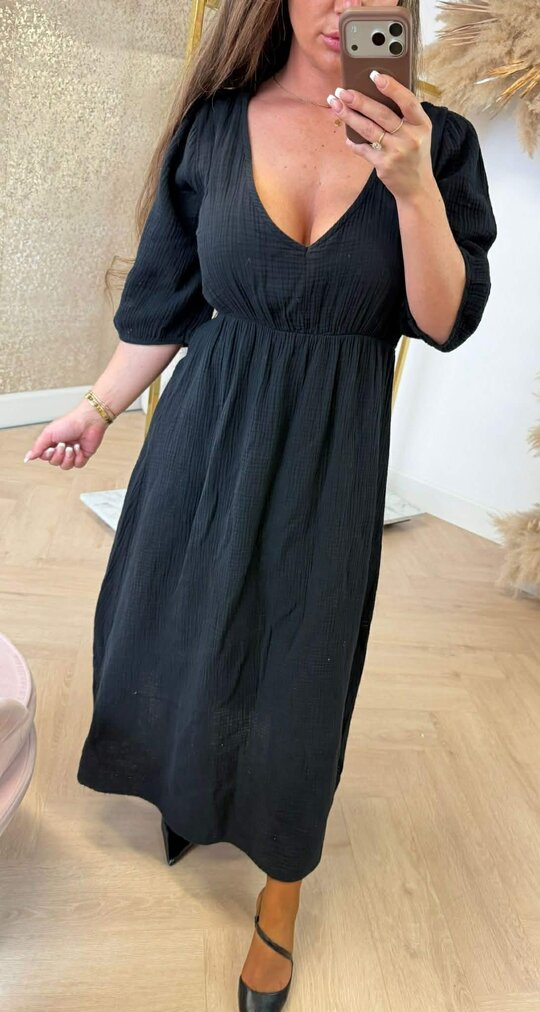 PROMISE COTTON MAXI DRESS BLACK