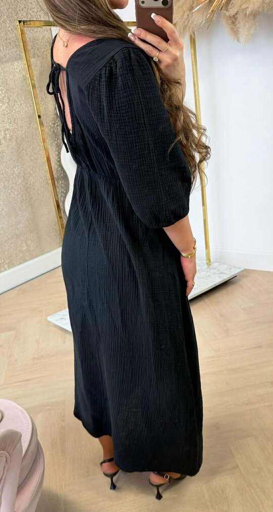 PROMISE COTTON MAXI DRESS BLACK