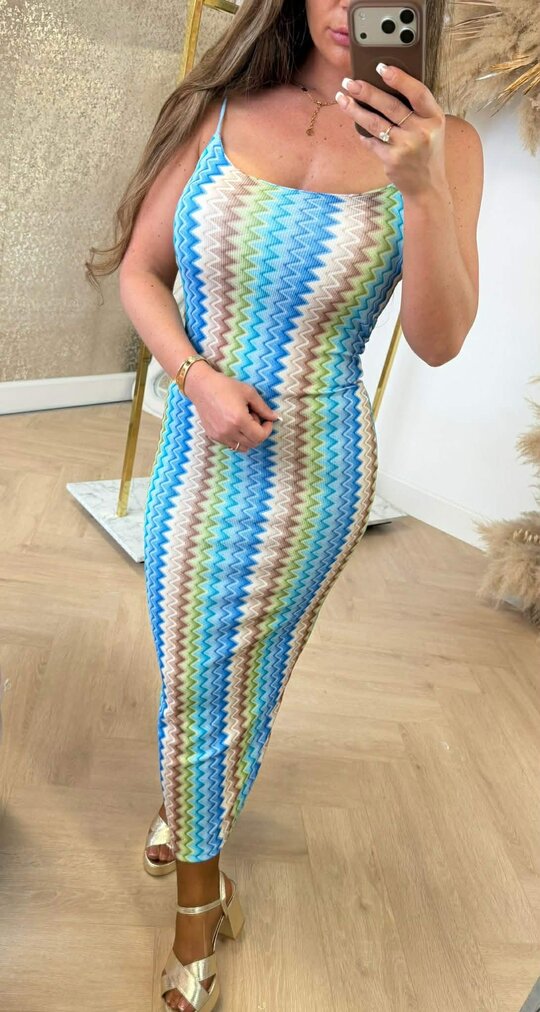 SUMMER ZIGZAG DRESS BLUE