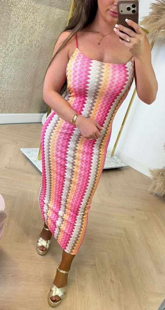 SUMMER ZIGZAG DRESS FUCHSIA
