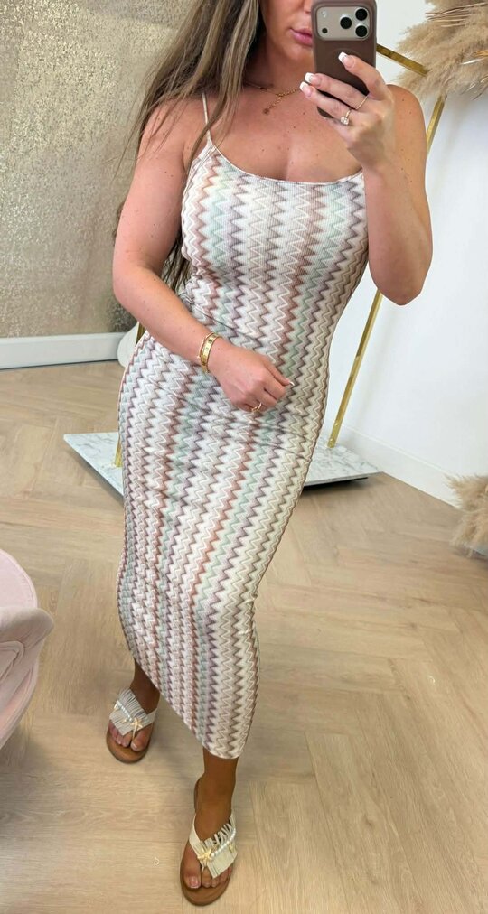 SUMMER ZIGZAG DRESS BEIGE