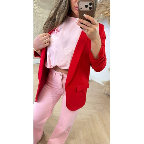 MUSTHAVE CROPPED MOUW BLAZER RED