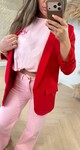 MUSTHAVE CROPPED MOUW BLAZER RED