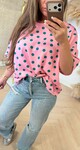 CUTE DOTS OVERSIZED TEE PINK