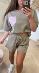 BESTY GLITTER POCKET SET TAUPE