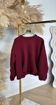 BALLON SLEEVE FLEECE SWEAT BURGUNDY