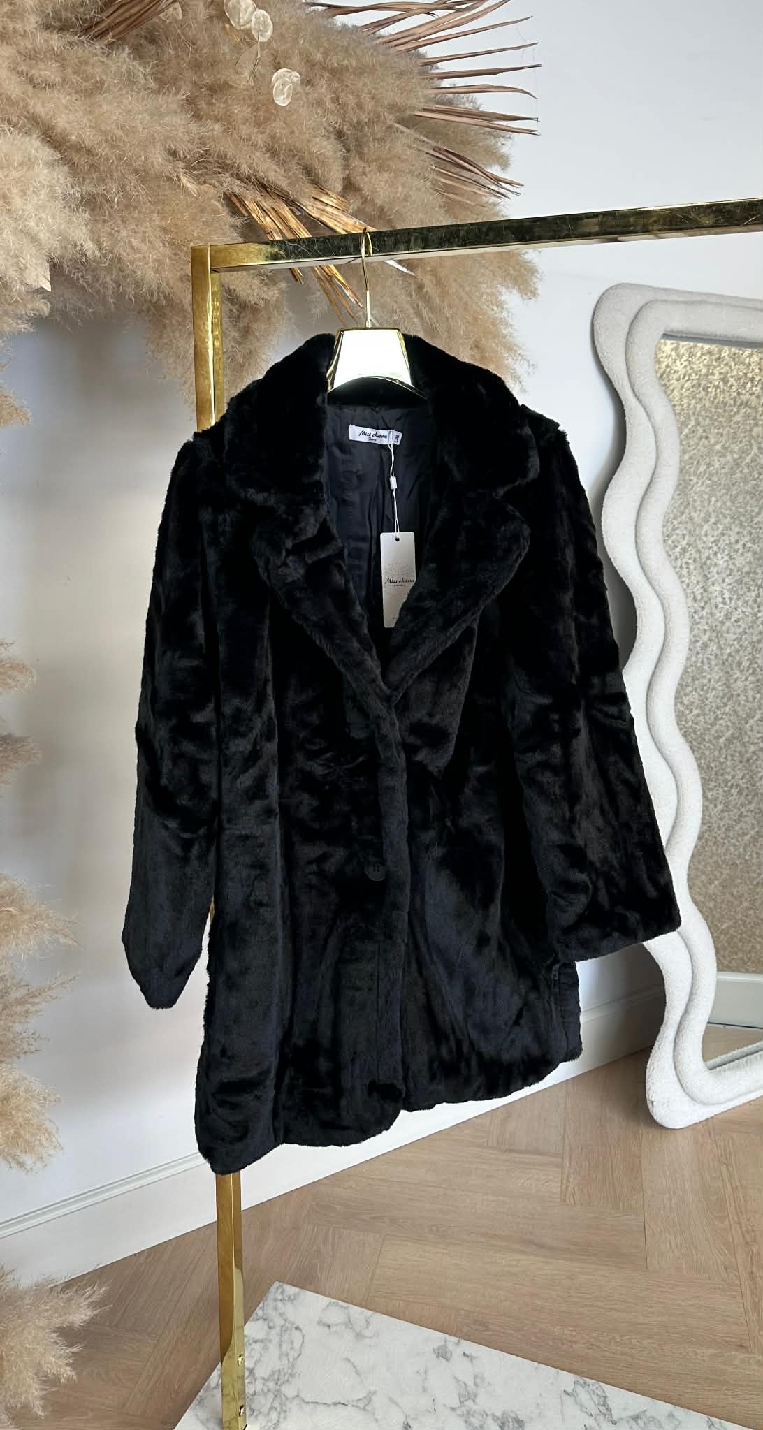 MISS SOFTY FAUX FUR JACKET 55811 BLACK