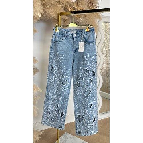 FLOWER GLITTER JEANS 1047 BLUE