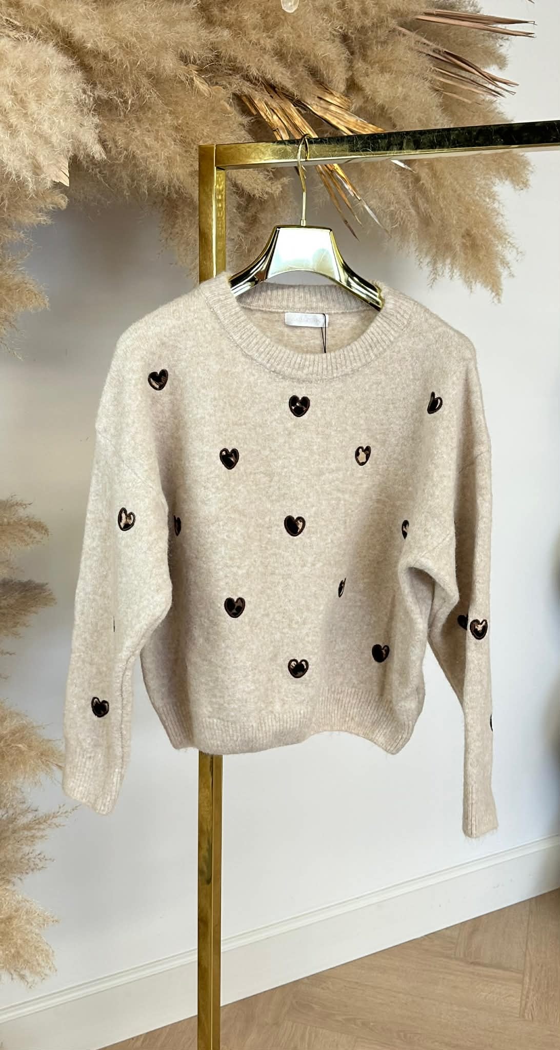 HARTJES LEOPARD PRINT SWEAT AM789 TAUPE