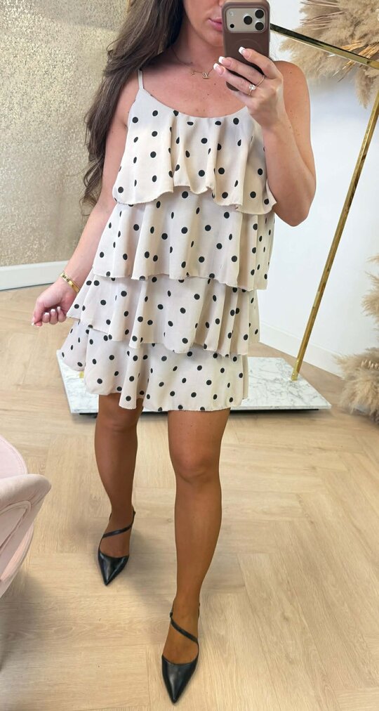 LAAGJES PRINT DRESS BEIGE