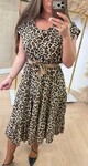 MARRIE STRIK DRESS BEIGE/LEO