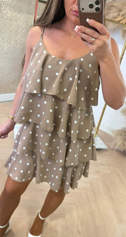 LAAGJES PRINT DRESS TAUPE