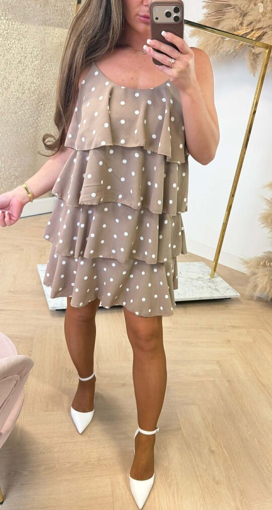 LAAGJES PRINT DRESS TAUPE