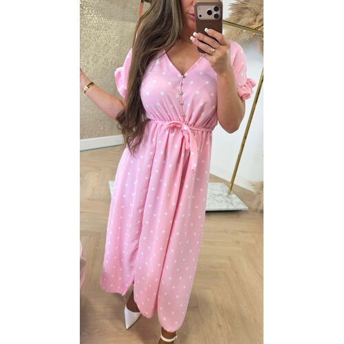 MAXI BUTTON DRESS PINK