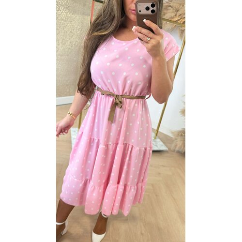 MARRIE STRIK DRESS PINK/DOTS