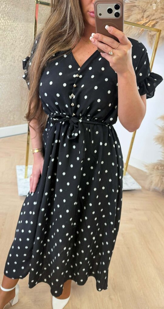 MAXI BUTTON DRESS BLACK