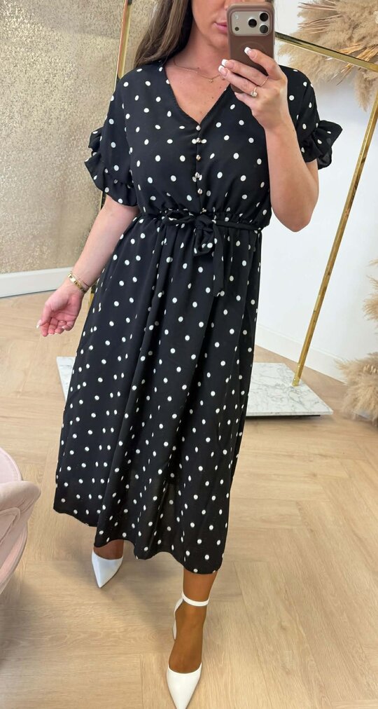 MAXI BUTTON DRESS BLACK