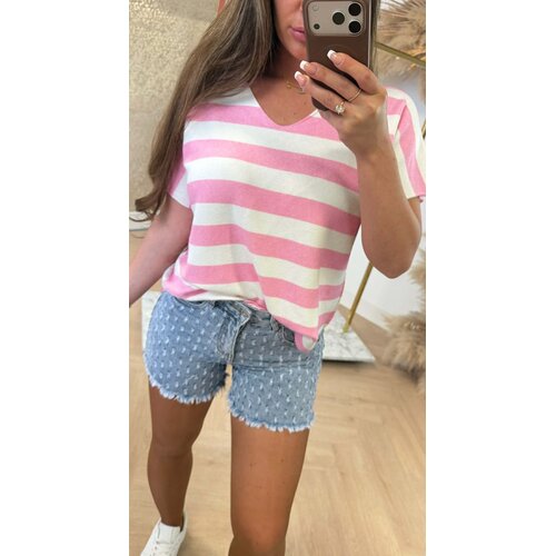 NOVY STRIPE TOP PINK