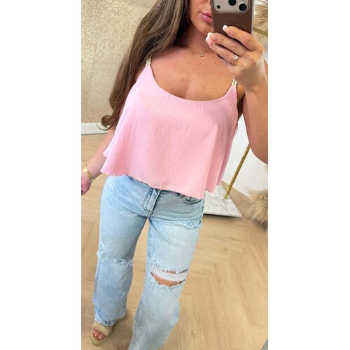 VLECHT RUFFLE TOP PINK