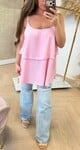 VLECHT RUFFLE TOP PINK