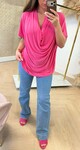 WATERFALL NECK SHIRT FUCHSIA