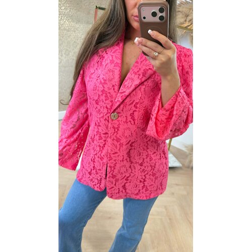 VAJEN LACE BLAZER FUCHSIA