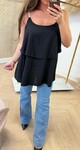 VLECHT RUFFLE TOP BLACK