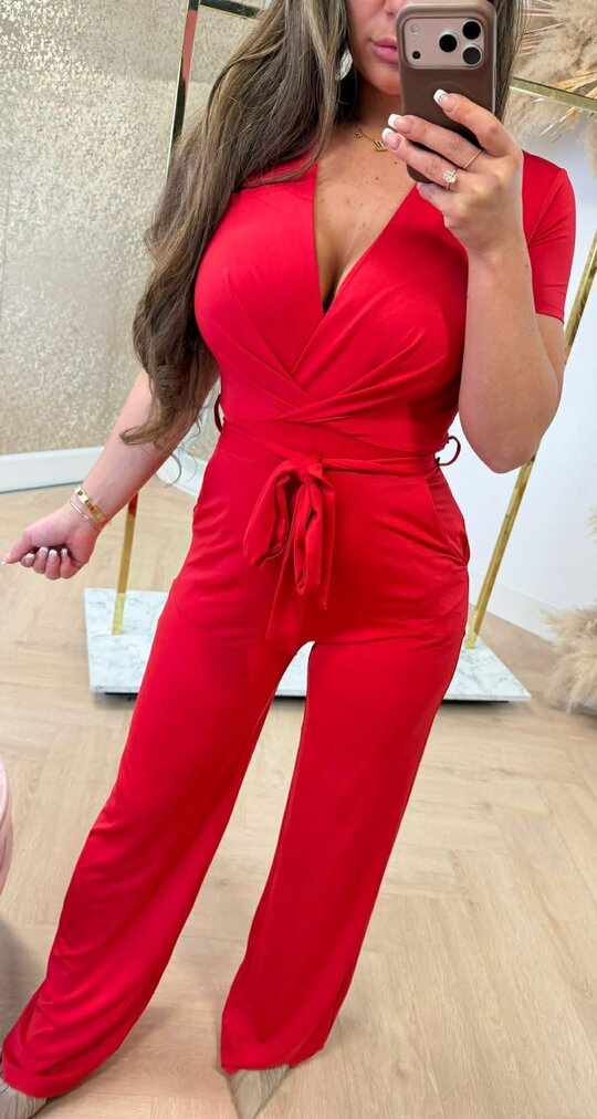 BY SWAN TRAVEL BASIC JUMPSUIT 7721 RED