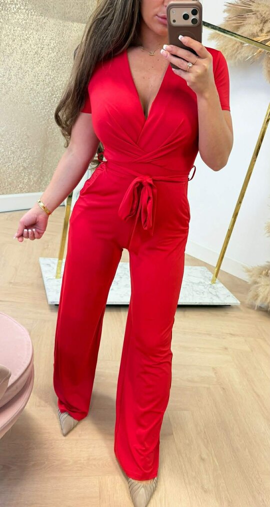 BY SWAN TRAVEL BASIC JUMPSUIT 7721 RED