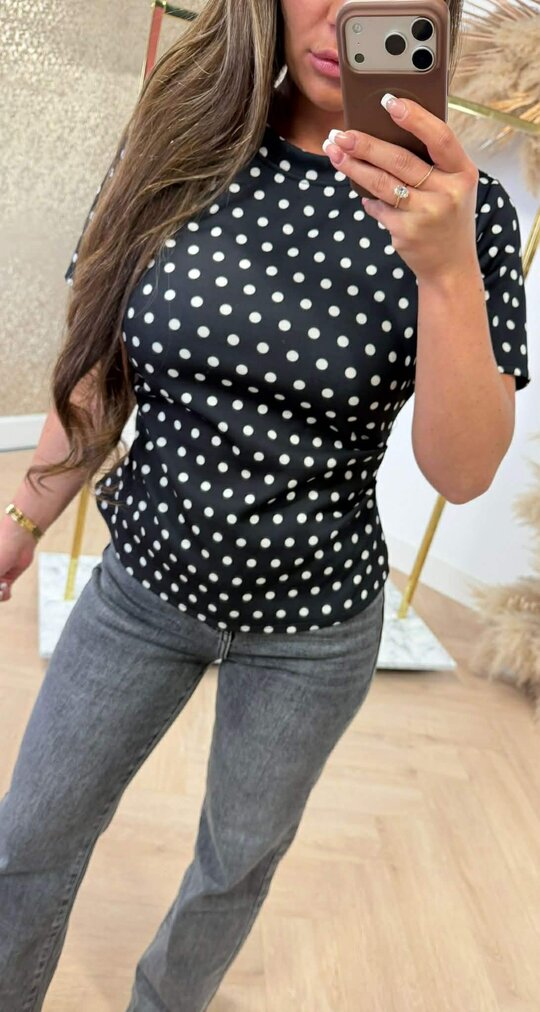 KELLY DOT TOP BLACK