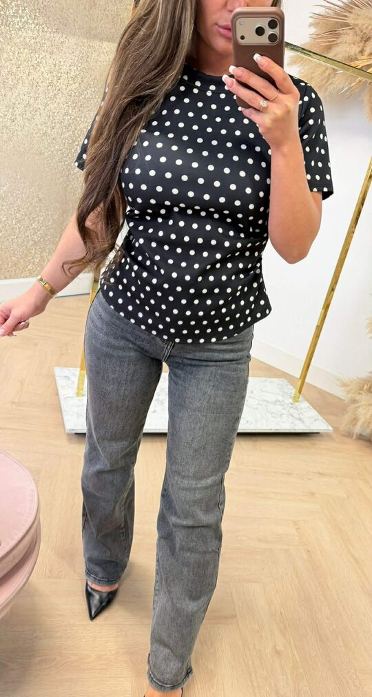 KELLY DOT TOP BLACK
